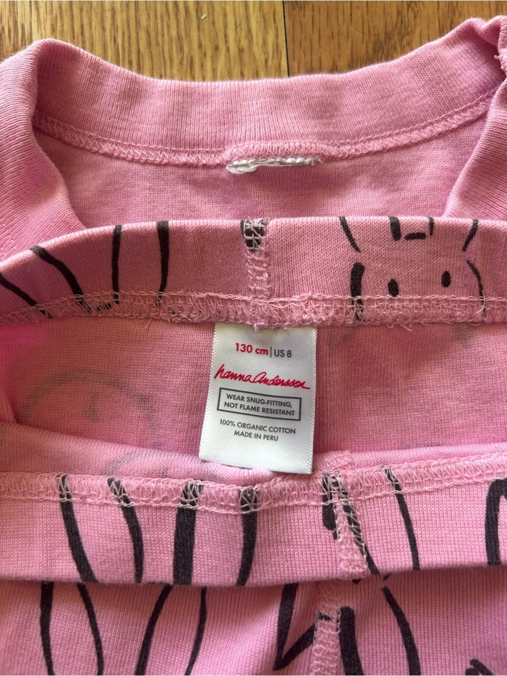 Hanna Andersson Girls Pink Bunny Pajama Set EUC Size 130/US8